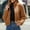 Brown, variant on Winter Warm Fashion Oversized Women Solid Zipper Plush Warm Sweatshirt Tops Long Sleeve Hoodless Casual Outwear Jackets for Ladies Gifts Brown 12