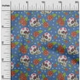 thumbnail image 2 of oneOone Cotton Flex Medium Blue Fabric Skull Dress Material Fabric Print Fabric By The Yard 40 Inch Wide-aB, 2 of 5