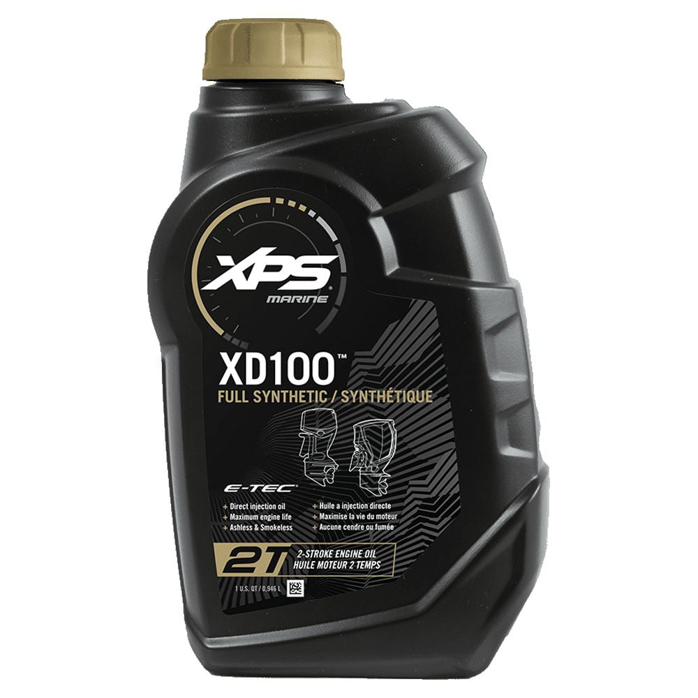 (4 pack) XPS Marine XD100 Synthetic 2-Stroke Engine Oil For Evinrude E-TEC, 1 Quart