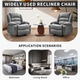 thumbnail image 7 of IdealHouse Wide Rocker Recliner Chair for Adults, Manual Oversized Recliner Chairs w/Armrest, Backrest, 2 Cup Holders, Side Pocket, Soft Lazy Boy Lounge Sofa Chair for Living Room Bedroom, Gray, 7 of 7