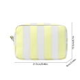 thumbnail image 2 of Feledorashia Corduroy Cosmetic Bag, Makeup Organizer Pouch, Striped Zippered Travel Toiletry Storage, Soft Polyester Portable Daily Use Small Makeup Case, 2 of 6