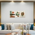 thumbnail image 6 of Boho Picture Wall Art Geometric Canvas Bohemia Boho Paintings Sunrise Plant Orange Beige Artwork for Living Room Bedroom 12"x16"x3 Panel, 6 of 6