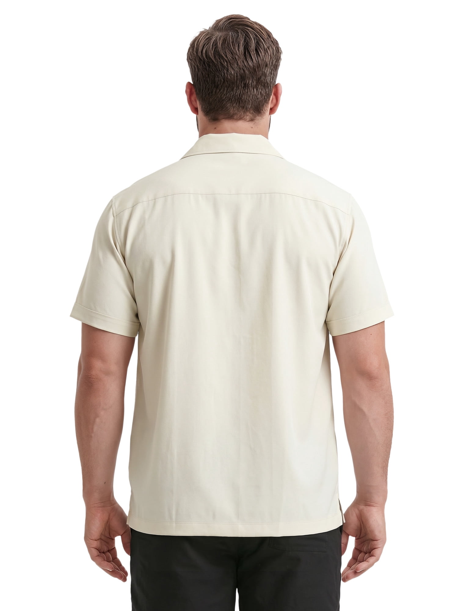 Havanera Men’s and Big Men's L-Shape Embroidered Cotton-Lyocell Short Sleeve Shirt, S-5XL