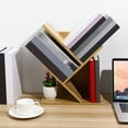 thumbnail image 3 of BEADCEST 1Pack Desktop Bookcase with Anti-Tipping Device Light Walnut Bookshelf for Home Use, 3 of 7