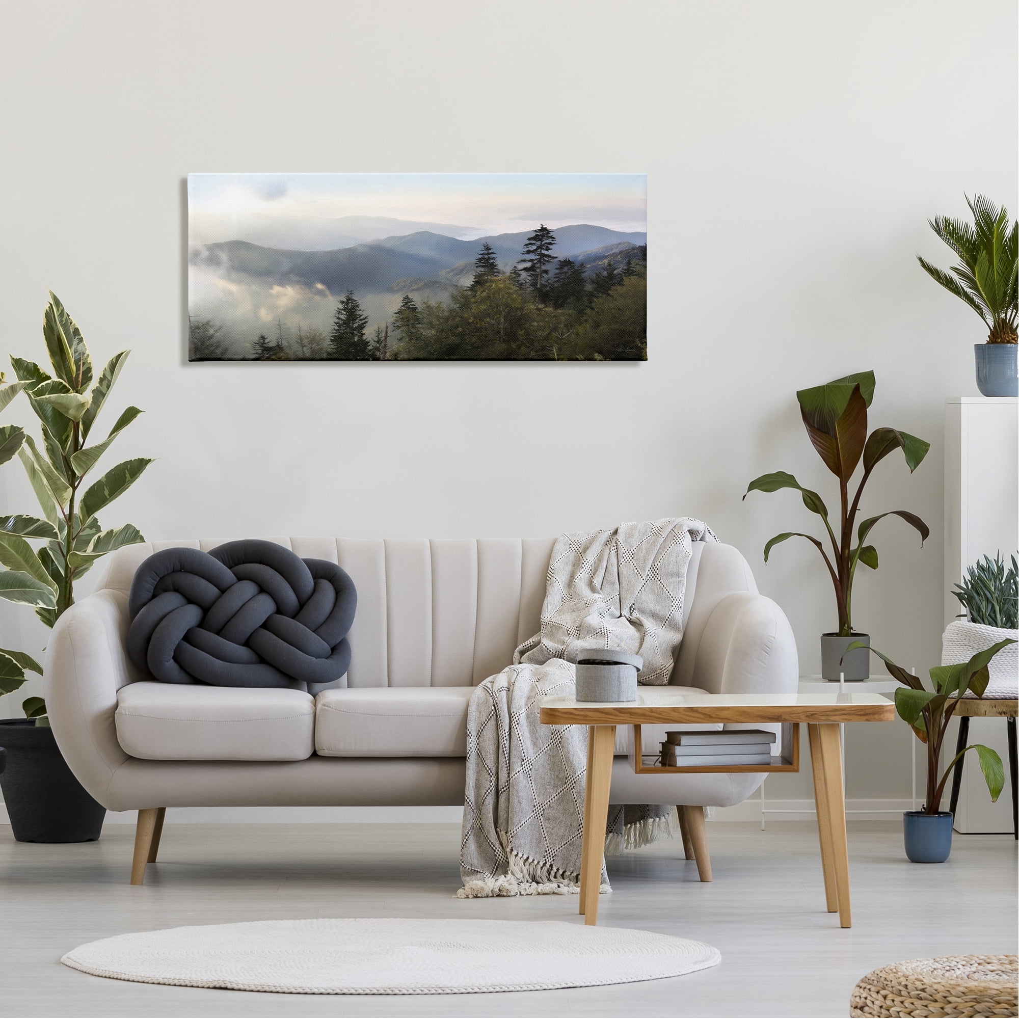 Stupell Panoramic Cloudy Mountainous Nature Landscape Photography Gallery Wrapped Canvas Print Wall Art