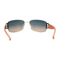thumbnail image 4 of Luxury Rimless Art Deco Metal Chain Arm Fashion Sunglasses Gold Peach, 4 of 4