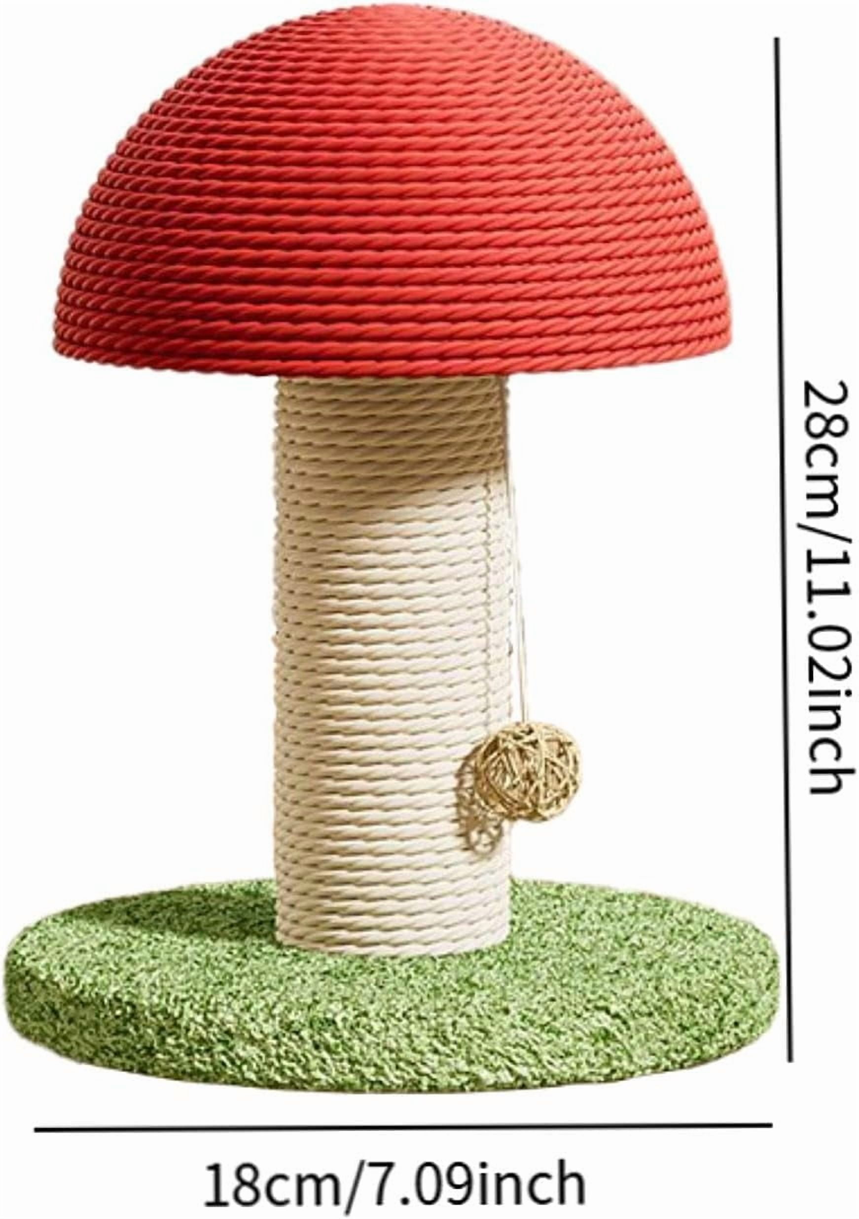 Cat Scratching Posts Vertical Cat Scratcher Mushroom Shaped Cat Toy for Protect Your Furniture Height 11in