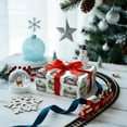 thumbnail image 3 of CozyNestFinds Christmas Wrapping Paper Roll, Vintage Steam Train with Snowy Forest Merry Christmas Wreaths, Holiday Gift Wrap for Men Women Family, Winter Crafts, Mini Roll 17 in x 16.4 Feet, 3 of 16