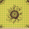 thumbnail image 2 of Ambesonne Floral Fabric by the Yard Microfiber, Sun Flowers Hand Drawn Like, 5 Yards, Dark Maroon and Mustard, 2 of 2