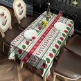 thumbnail image 2 of Red Christmas Stocking and Snowflake Pattern Rectangle Tablecloth 60"x120",Waterproof Polyester Rectangle Table Cloth, Wipeable Spillproof Polyester Tablecloth for Dining, Camping, Indoor and Outdoor, 2 of 6