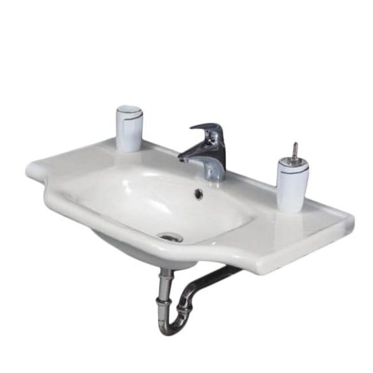 Nameeks CeraStyle 081000-U-Three Hole Cerastyle 25-3/5" Ceramic Wall Mounted Bathroom Sink