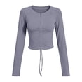 thumbnail image 3 of ZHOGXU Athletic Yoga Top For Women Long Sleeve O Neck Slim Fit Shirt Casual Office Daily, 3 of 3
