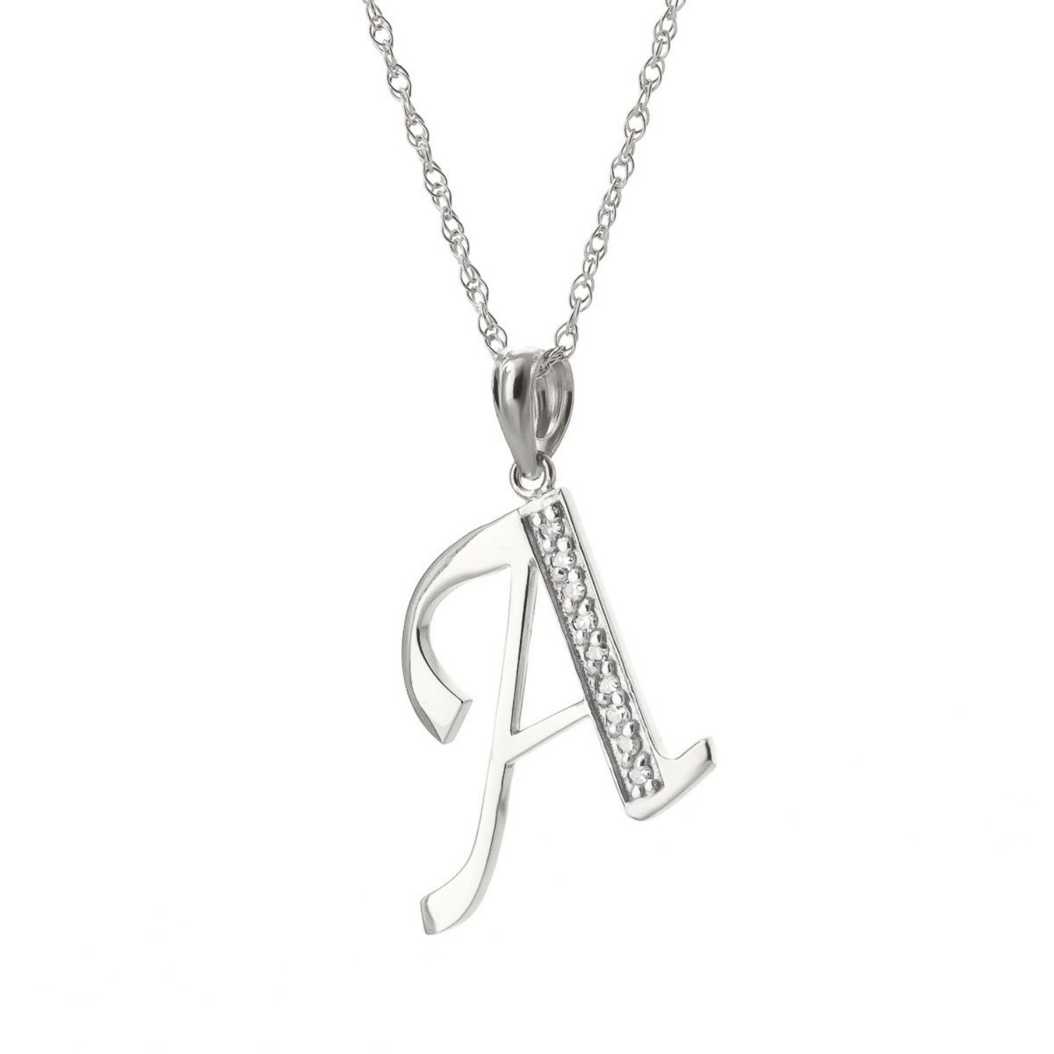 Galaxy Gold 14K Solid Gold Natural Diamond Pendant Necklace for Women - White Gold Fine Jewelry