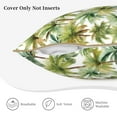 thumbnail image 3 of KLL Green Hawaii Palms Decorative Throw Pillow Covers Velvet Soft for Couch Sofa Bedroom Living Room Outdoor (No pillow core)- 18"x18", 3 of 5
