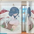 thumbnail image 2 of Coolnut 2PCS Cute Girl with Butterfly Sheer Gauze Door Curtains, 78"x55" Window Curtain Drapes for Living Room Kids Bedroom Window Treatment, 2 of 4