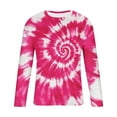 thumbnail image 6 of UVEASISHA Tie Dye Graphic Tees for Men Big and Tall Fashion Hipster T-Shirts Long Sleeve Crewneck Pullover Stretch Slim Fit Workout Shirt Hot Pink L, 6 of 6