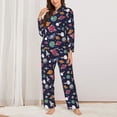 thumbnail image 3 of Wukai Rocket Satellite Print Women's Pajama Set - Soft Long Sleeve Sleepwear for Comfort and Style-XX-Large, 3 of 9