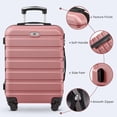 thumbnail image 5 of Gowill 4 Piece Luggage Sets,14/20 inch Hardside Lightweight ABS Carry-On Suitcase With Expandable Duffle Bag (Pink), 5 of 11
