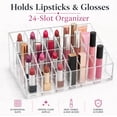 thumbnail image 3 of 24 Slot Clear Acrylic Lipstick Display Holder, Cosmetic Organizer for Makeup Storage, TIKA, 3 of 8