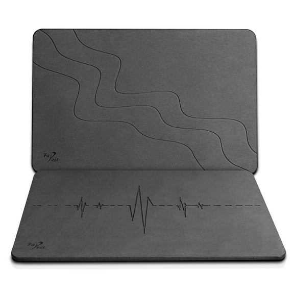 2 Pack Stone Bath Mat, Diatomaceous Earth Fast-Drying & Super Absorbent Diatomite Mats for Bathroom,Grey,23.62*15.35in