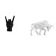 thumbnail image 1 of Estatua del gesto de la roca,Estatuas y figuras de dedos con gestos de música rock,Esculturas de resina con estantes modernos y creativos,Estatua del toro,Estatua de, 1 of 8