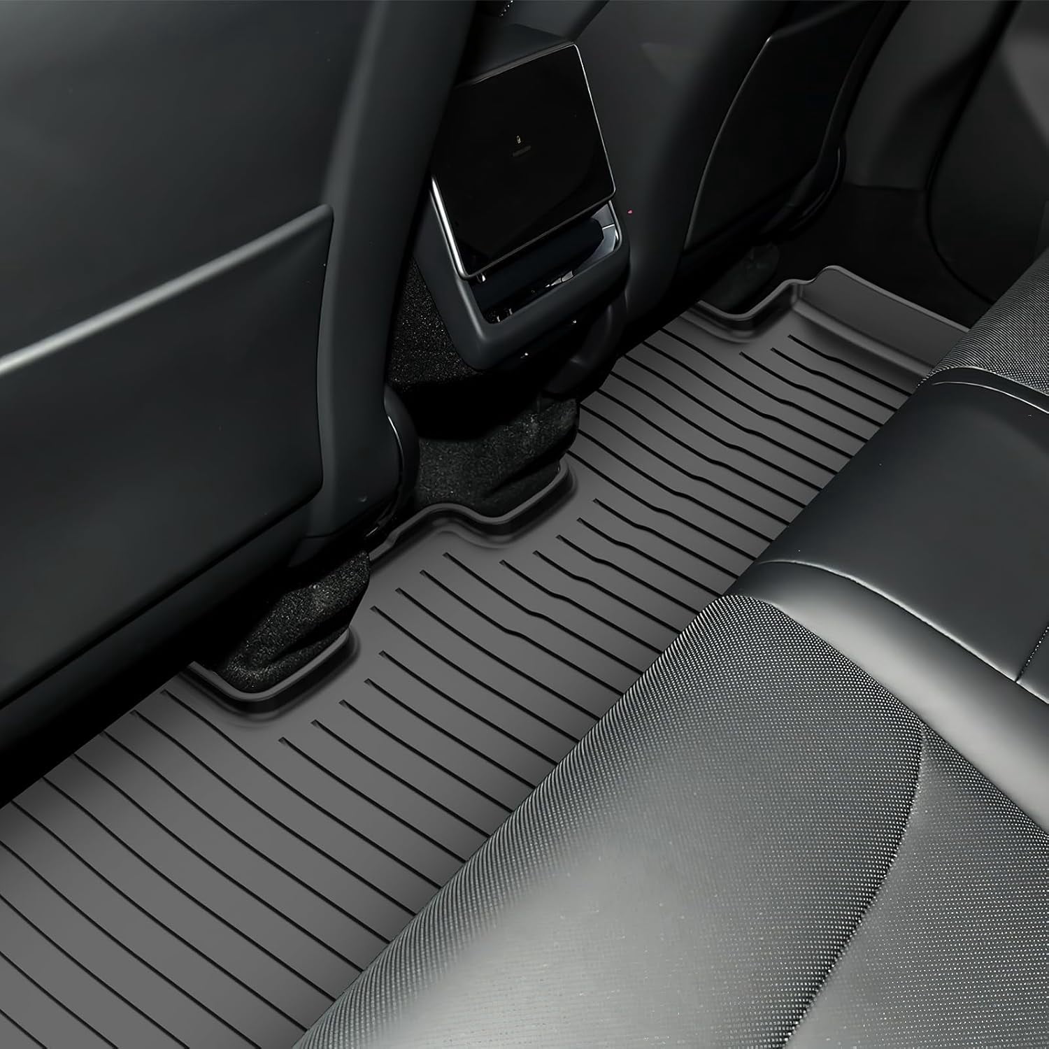 RONGTUO 6-Piece All-Weather TPE Floor Mats & Cargo Liner Set for 2025-2026 Tesla Model Y (Juniper), Anti-Slip, Not for Standard Model Y, Black