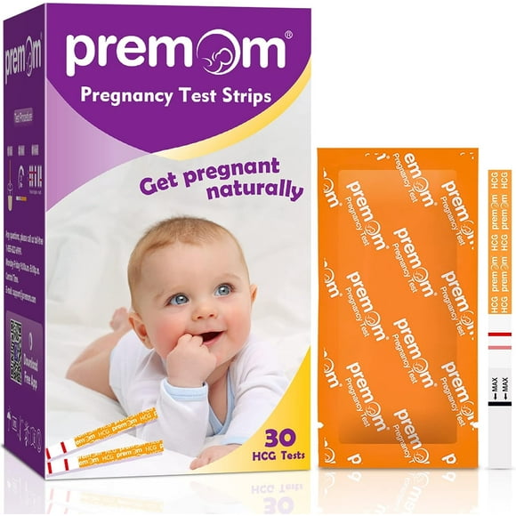 Premom Grossesse HCG Bandelettes de Test Emballées Individuellement Kit de Test de Grossesse - 30 Pack