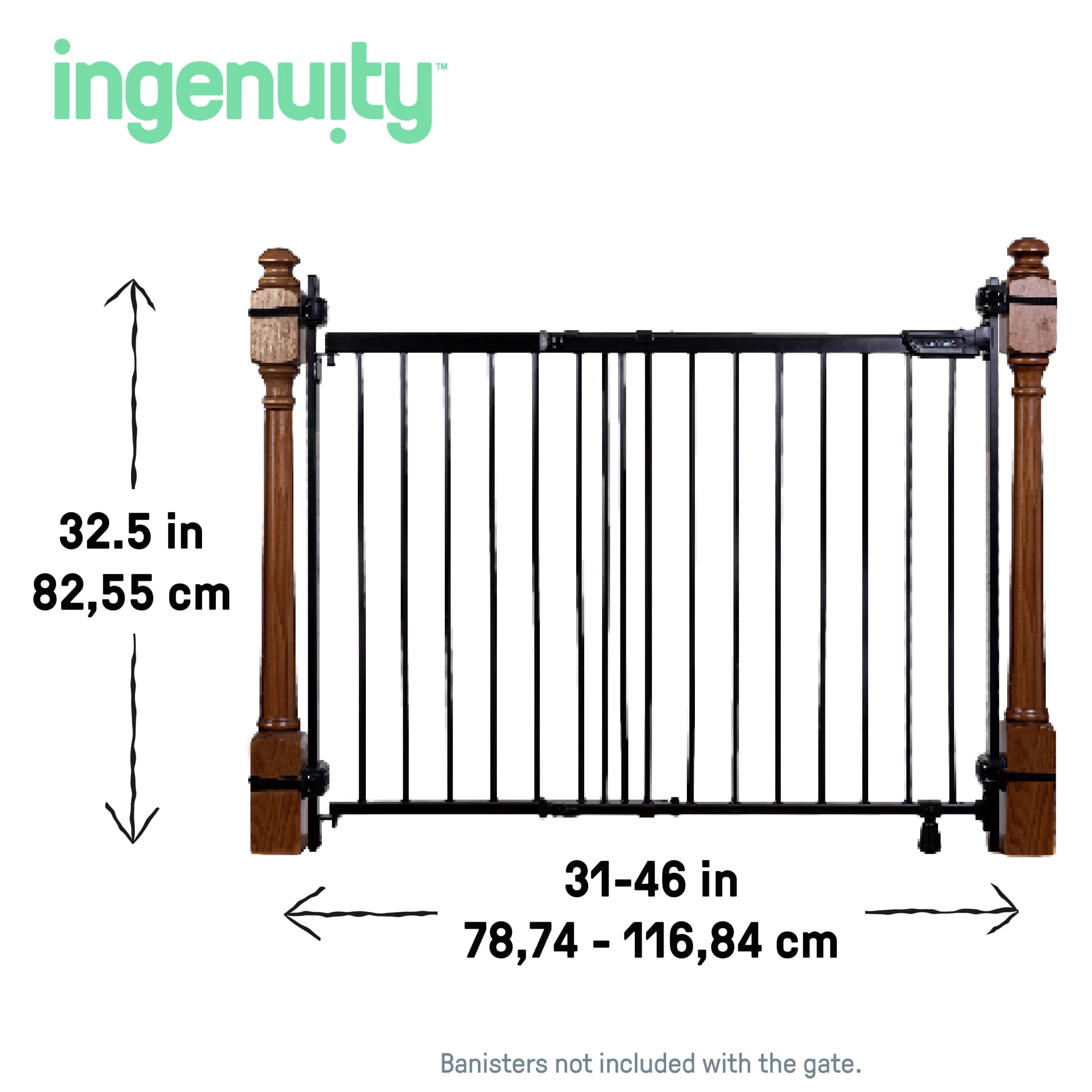 Summer by Ingenuity The Stairway+ 46W Series Pet and Baby Gate - Black