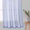 thumbnail image 6 of DSstyles Blue Sheer Tier Curtains for Small Window - Linen Look Textured Privacy Semi Sheer Drapes for Kitchen/Cafe,Rod Pocket Voile Curtain Panels Draperies - 27" W x 24" L, Dusty Blue, Set of 2, 6 of 8