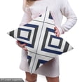 thumbnail image 5 of Ambesonne Abstract Fabric by the Yard Upholstery, Geometric Pattern Modern, 10 Yards, Navy Blue Dark Taupe Grey, 5 of 5