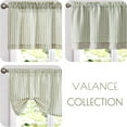 thumbnail image 7 of Linen Striped Valance for Windows 18 Inch Blackout Drapes for Small Window Farmhouse Double Layer Valance for Living Room Kitchen RV Rod Pocket 1 Panel Sage Green on Linen, 7 of 7
