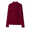 thumbnail image 6 of Long Sleeve Shirts for Women Velvet Button Down V Neck Dressy Casual Blouse Office Work Tops, 6 of 6