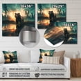 thumbnail image 4 of Designart "Lensflare and Double Exposure Transforming a Bear II" Landscapes Metal Wall Decor, 4 of 5
