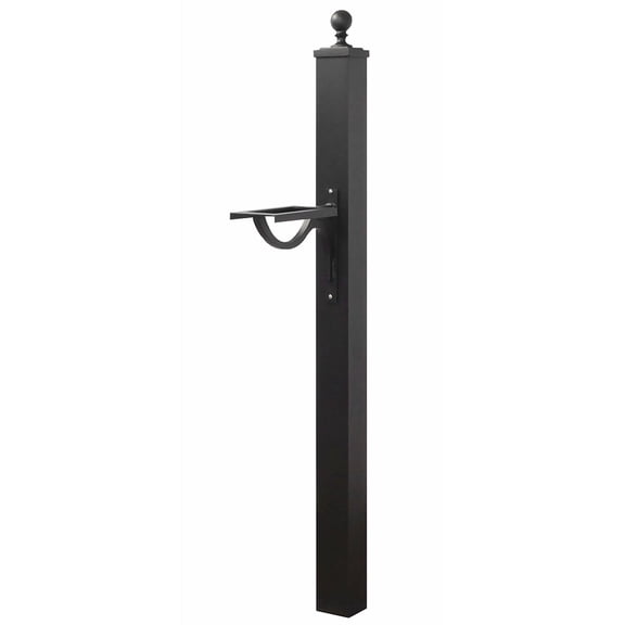 Special Lite Products Springfield Decorative Mailbox Post for Curbside Mailbox in Black Finish