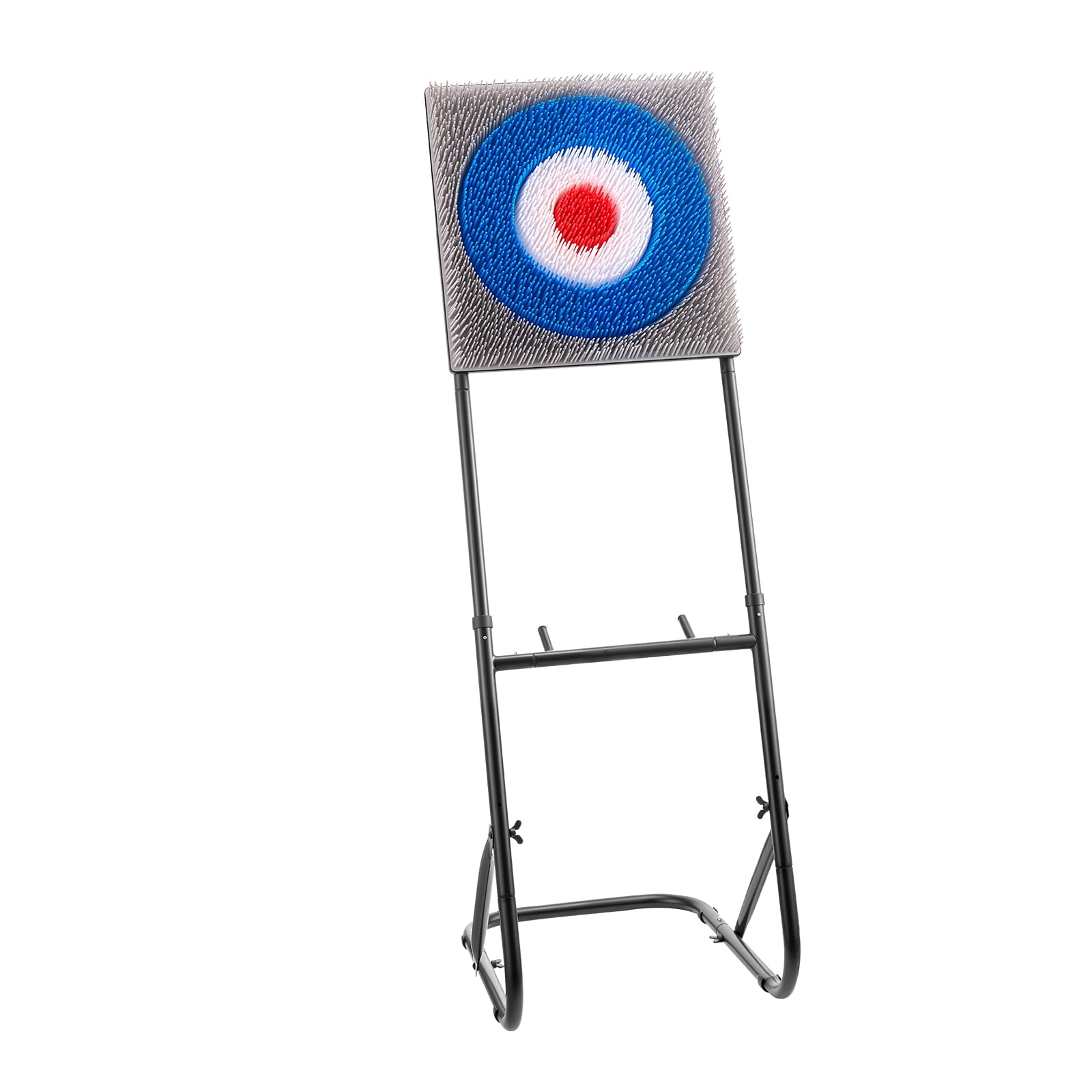 KFFKFF Axe Throwing Game Set with Plastic Bristle Target, Includes 8 Axes, Foldable Steel Frame for Easy Storage, Stable Design for Indoor and Outdoor Use, Perfect for Backyard, Yard, and Carnival