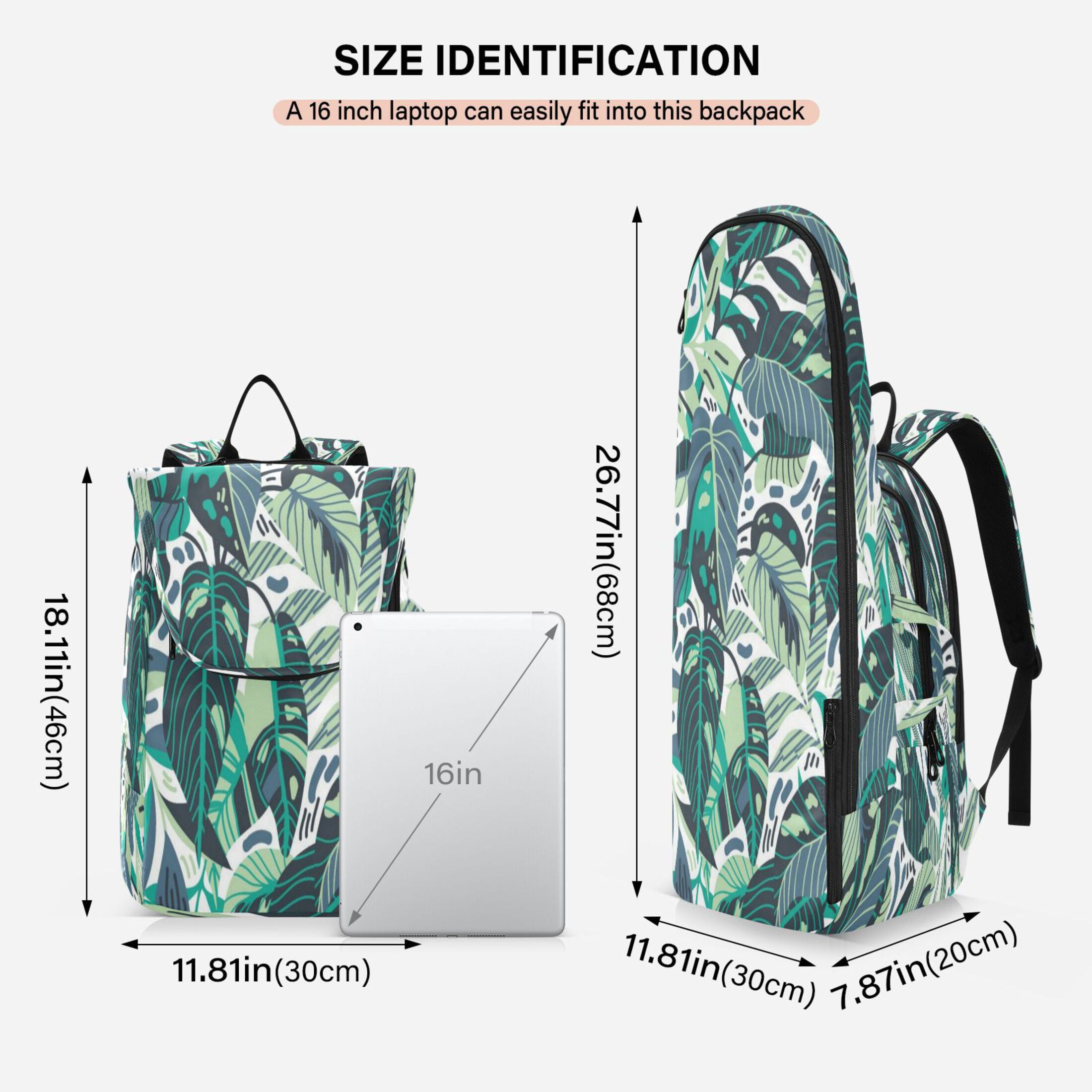 2 Racquet Holder Tennis Backpack Tennis Racket Covers Gym Bags Subdued Tropic - Artistic Tropical Pattern