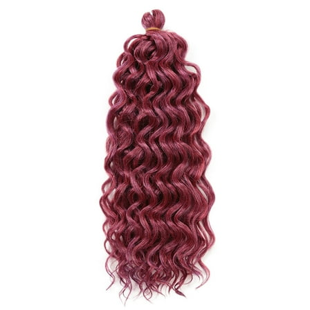 Zhuge Deep wavy Crochet Hair Long Curly Crochet Hair for Women 18inch Ocean wave braiding hair Deep Twist Crochet Braids Synthetic Braiding Hair Extensions，Berry red