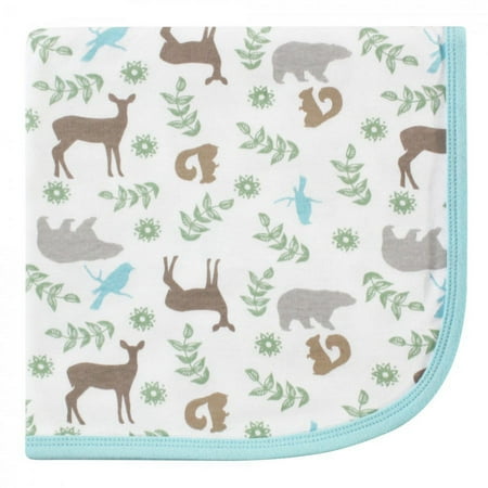 UPC: 0660168689716 | Touched by Nature Baby Organic Cotton Swaddle  Receiving and Multi-purpose Blanket  Forest  One Size