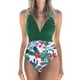 thumbnail image 1 of Wosthever Traje de baño para mujer Traje de baño acolchado Vacaciones Traje de baño Verde + Flor blanca XL Type2 NO2 Wosthever OD021064-04, 1 of 6