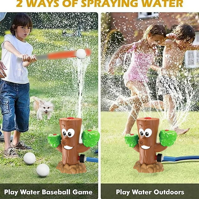 Tree Stump Tree Sprinkler Water Play Toy Baseball Outdoor Sprinkler Garden Water Spray Children's Toys Children's Water Spray Toy Baseball Rotating Sprinkler Outdoor Toys