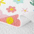 thumbnail image 5 of Erosebridal Kawaii Flower Twin Quilt Set, Groovy Floral Twin Coverlet Set, Polka Dots Reversible, Pastel Mix, 2pcs (1 Bedspread and 1 Pillowcase), 5 of 7