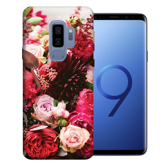 MUNDAZE For Samsung Galaxy S9 Plus Colorful Flowers Design TPU Gel Phone Case Cover