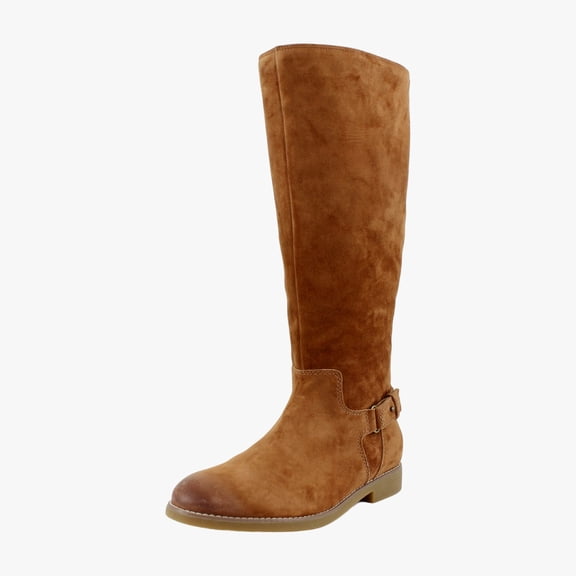Vionic Rochelle Wide Calf Women's Boots Brown Waxed Suede Size 6.5 M