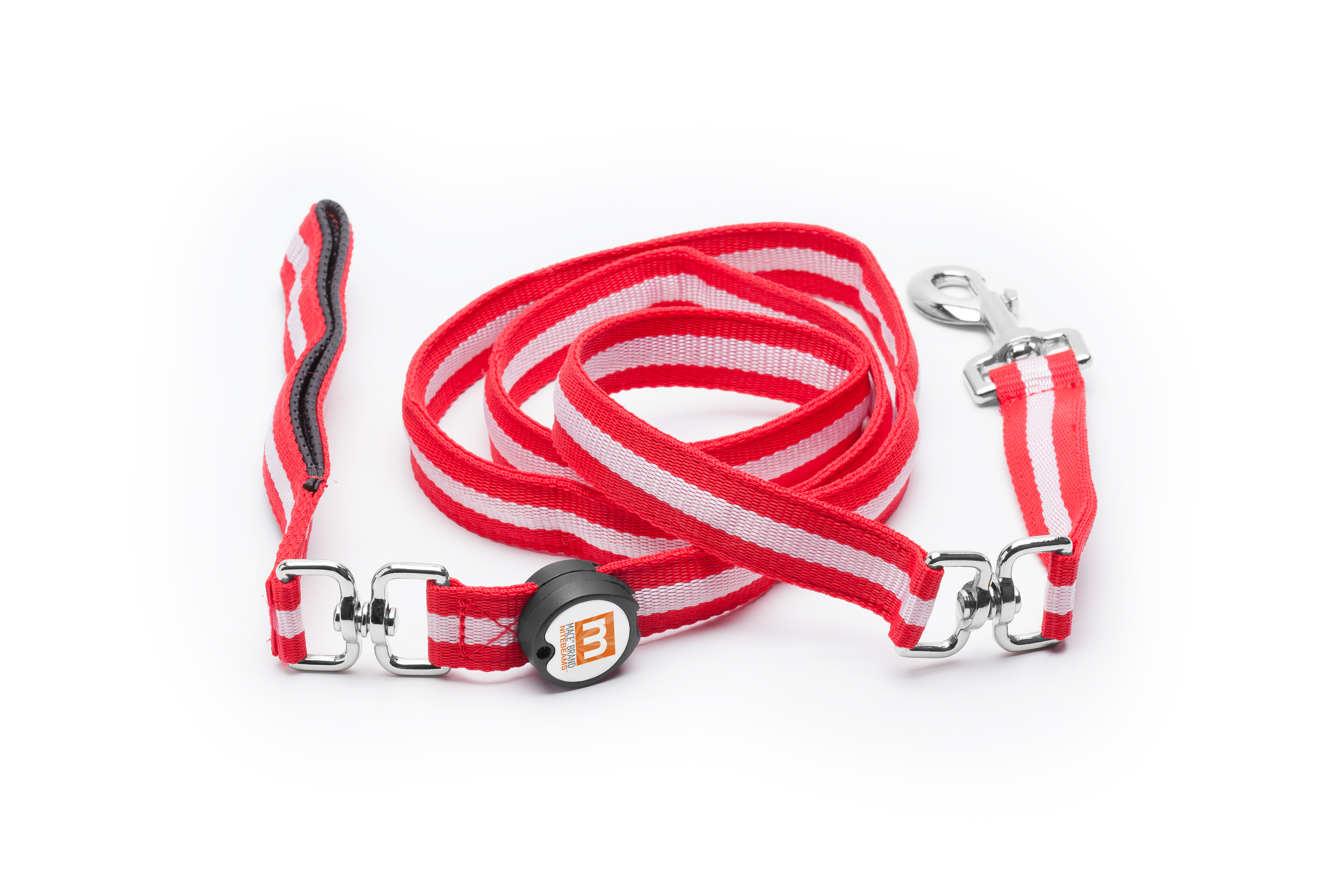 Mace Brand Nite Beams Pet Leash, Small, Red/Red