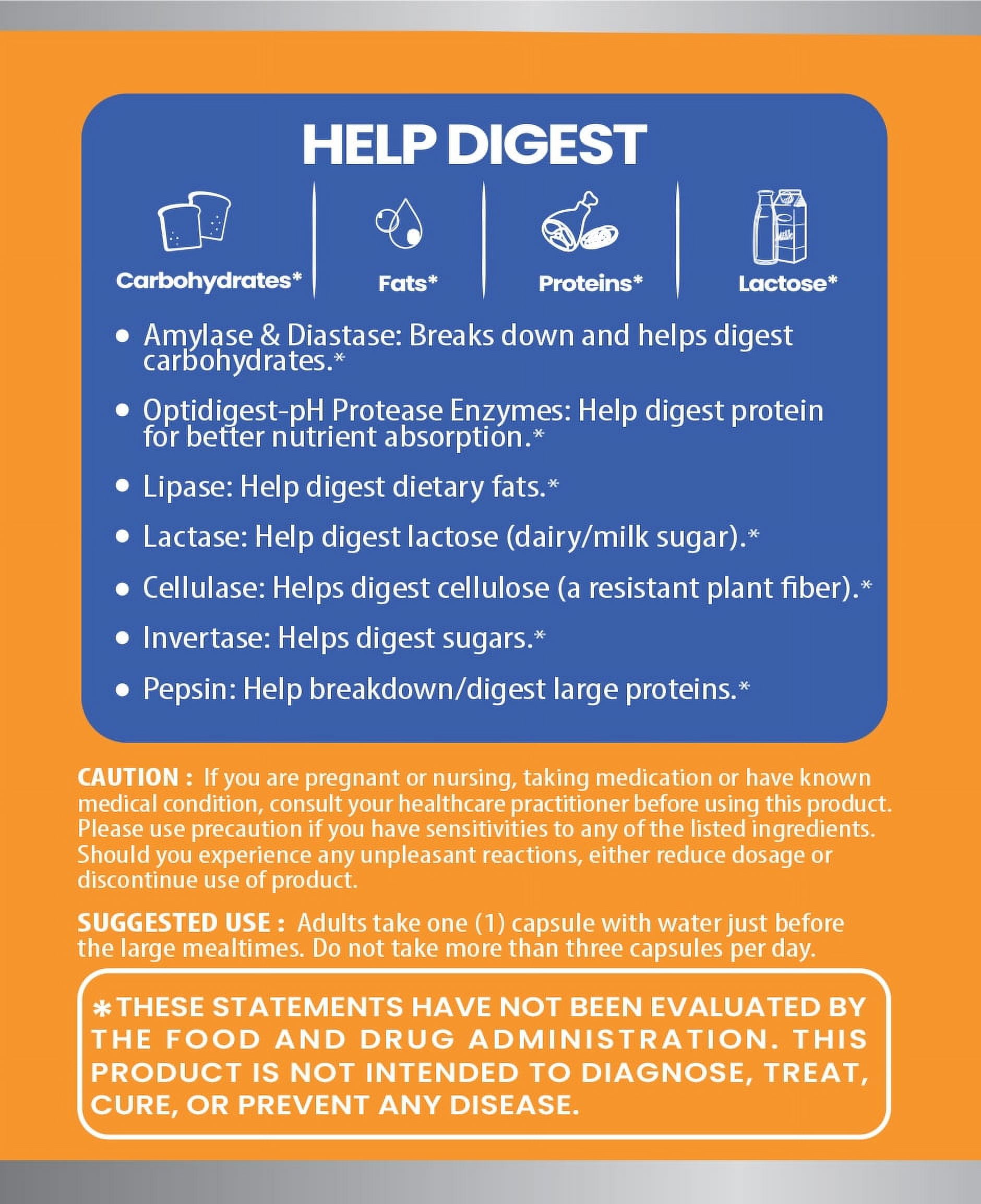Nutritunes Vegan DigesTunes (60 Capsules) | Premium Digestive Enzymes Helps Digest Carbs, Fats, Proteins, & Lactose - Non-GMO, GMP-Certified, and Allergen Free
