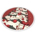 thumbnail image 2 of Faldas para árbol de Navidad de 30 pulgadas con texto "Merry Christmas", tapete para árbol de Navidad para vacaciones de invierno, falda para árbol de Navidad para decoraciones navideñas rústicas, 2 of 8