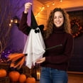 thumbnail image 3 of Halloween Hanging Witch Decoration with Tulle Flying Broomstick Glowing LED for Indoor Outdoor Porch Party Display, 3 of 7