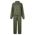 thumbnail image 5 of Fgvctg Womens Sweatsuits Set 2 Piece Fall Lounge Hoodie Cute Fleece Sweatsuit Comfy Jogger Sweatpant Oversized Sweatshirt Tracksuit with Pockets Army Green S, 5 of 5