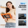 thumbnail image 6 of Case for Lenovo Tab M8 4th Gen 2024/2023 (TB-301FU, TB-300FU) with Screen Protector, 360 Degree Rotating Kickstand Hand Strap Heavy Duty Shockproof Cover with Shoulder Strap, Orange, 6 of 7