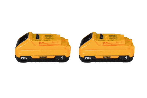 DEWALT 20V MAX 4.0Ah Compact Lithium-Ion Battery Pack 2-Pack (DCB240-2) – Extended Runtime, Lightweight Design, LED Fuel Gauge